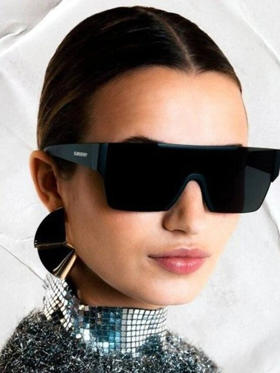 Burberry BE4291 421387 Shield Sunglasses - Matte Grey / Dark Grey main image 8